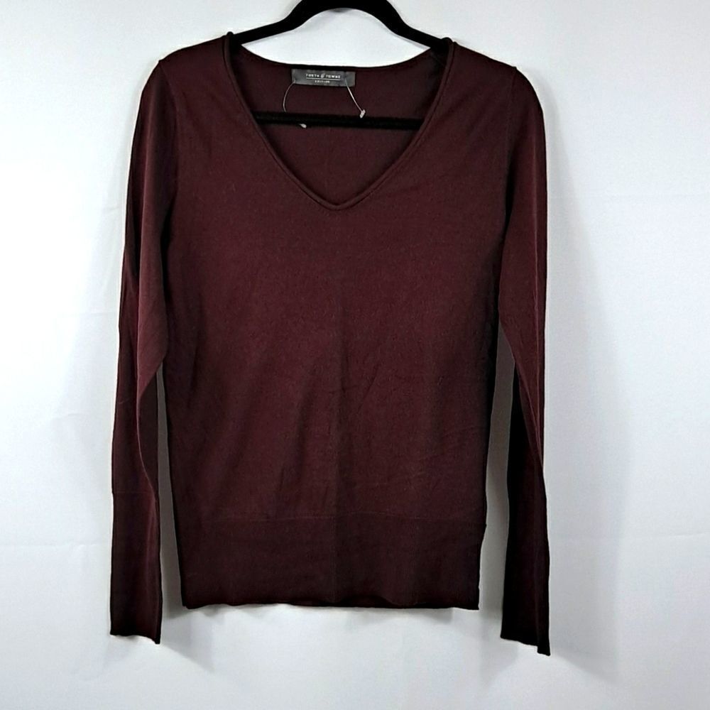 Forth and Towne‎ V neck fine gauge sweater NWOT